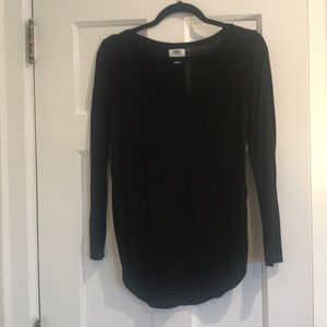 Long Sleeve Old Navy Black V-Neck T-Shirt